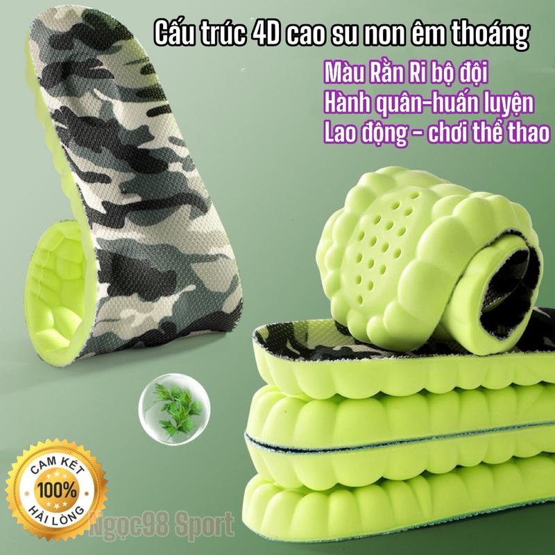 Lót giày tân binh huấn luyện bộ đội chuẩn 4d cao su non cho các loại giày , hành quân đi làm chơi thể thao đàn hồi,thấm hút, thoáng khí cực tốt Miếng Lót Giày