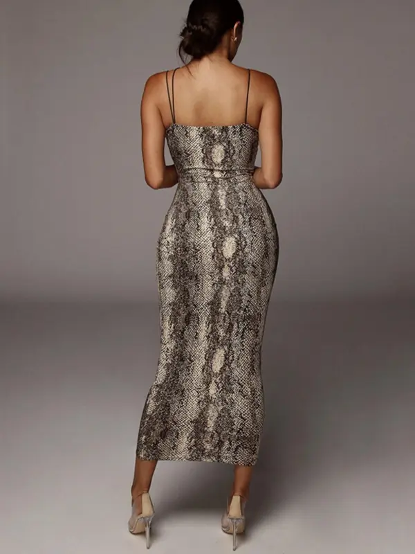Women's All Over Leopard Print Asymmetrical Cami Dress, Elegant Sleeveless Spaghetti Strap Bodycon Dress for Party Club Night Out, Fashion Sundress, Ladies Summer Clothes, Vacation Dresses 5