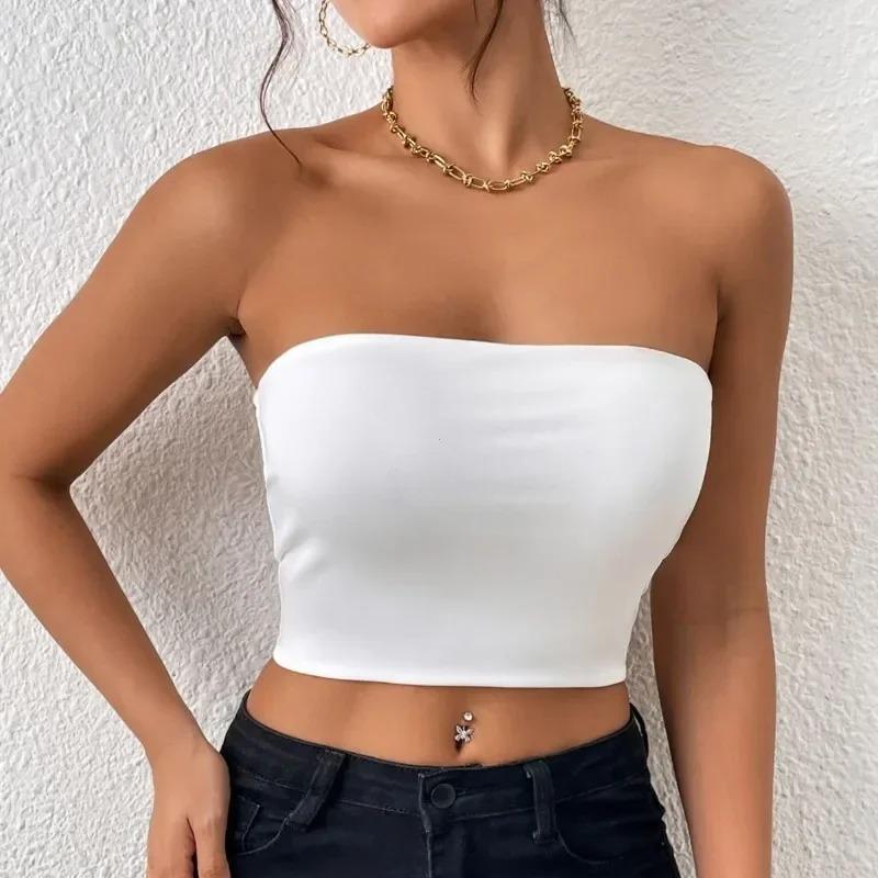 Áo Ống Bó Sát Gợi Cảm Và Co Giãn, Màu Trơn Áo Thường Ngày Hàng Ngày Quần Áo Nữ 1