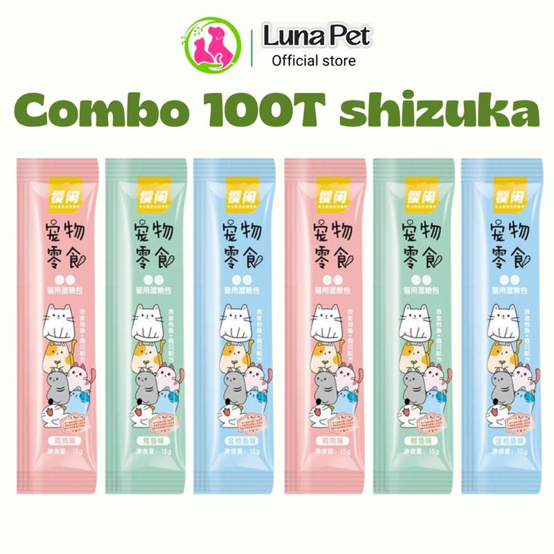 Combo 30 50 100 150 thanh súp thưởng Shizuka, Catfood cho mèo Luna Pet- Pate dinh dưỡng cho thú cưng