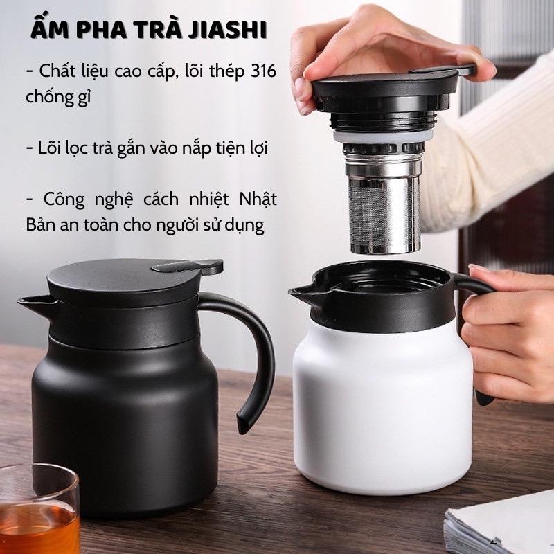  ￼Ấm Pha Trà Giữ Nhiệt Inox Dung Tích 1000ML Có Lưới Lọc Bình Pha Trà Cao Cấp Phong Cách Hiện Đại 