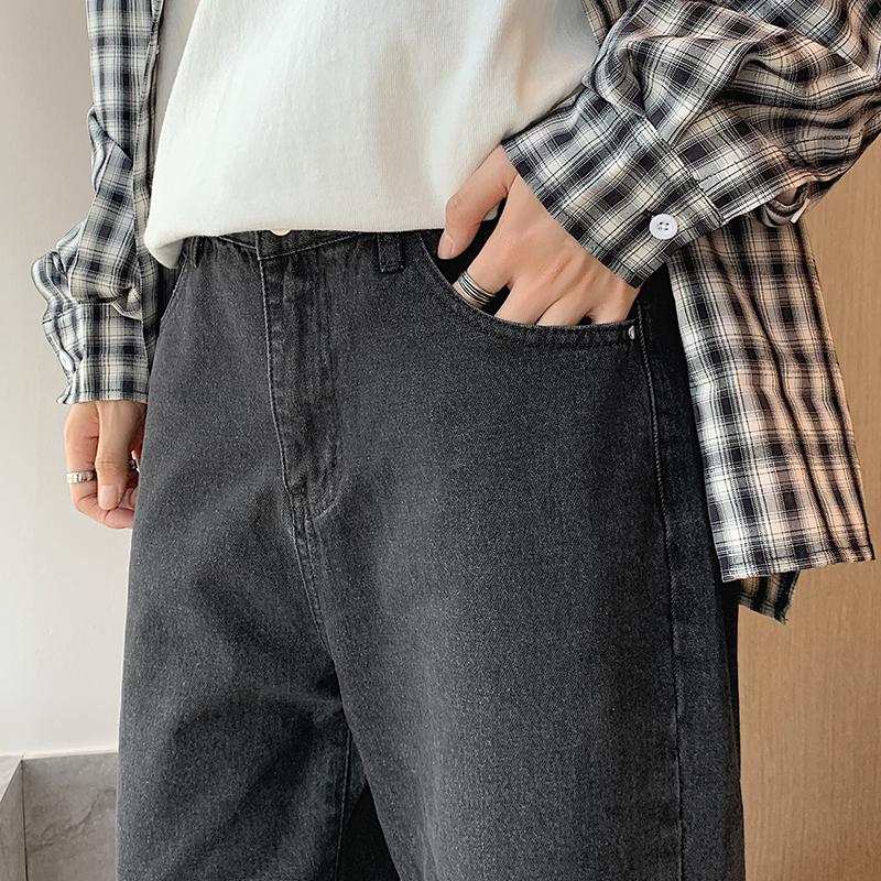 Product Introduction of Celana Jeans Pria Oversize Celana Panjang Pria Dewasa  Kulot Casual Hitam Straight Jeans Jumbo Celana Jeans Putih Wide Leg Pants Biru Baggy Boyfriend Pants Korean Style Denim Warna Blue Basic Promo Black s m l xl xxl xxxl 13