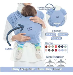 Gendongan Bayi 3in1 Fast Baby Wrap free Sash Belt Gloo Baby Black Green Perlengkapan