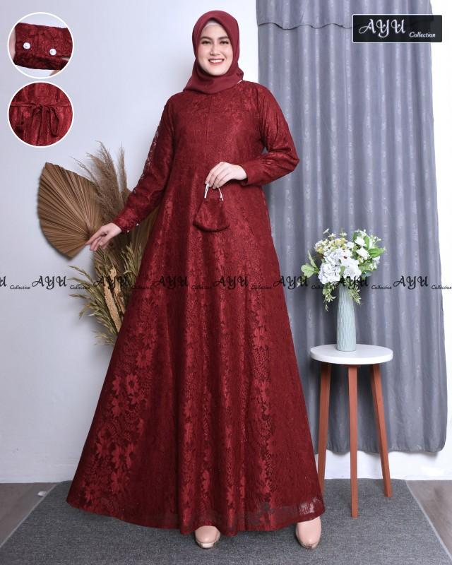 gamis safana gamis burkat jumbo dress kondangan dress pesta free masker Wanita Muslim Mewah Lembut Tebal