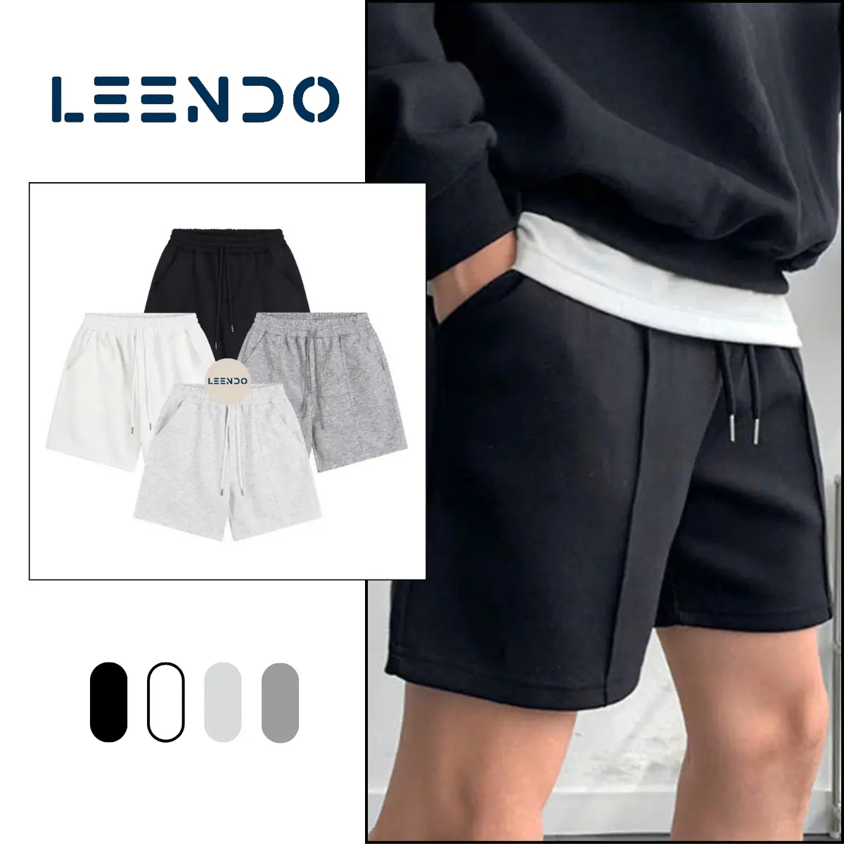 Quần short nỉ 2 da nam form slimfit chất liệu nỉ 2 da mềm mại thoáng mát phong cách hàn quốc - Deal mở bán