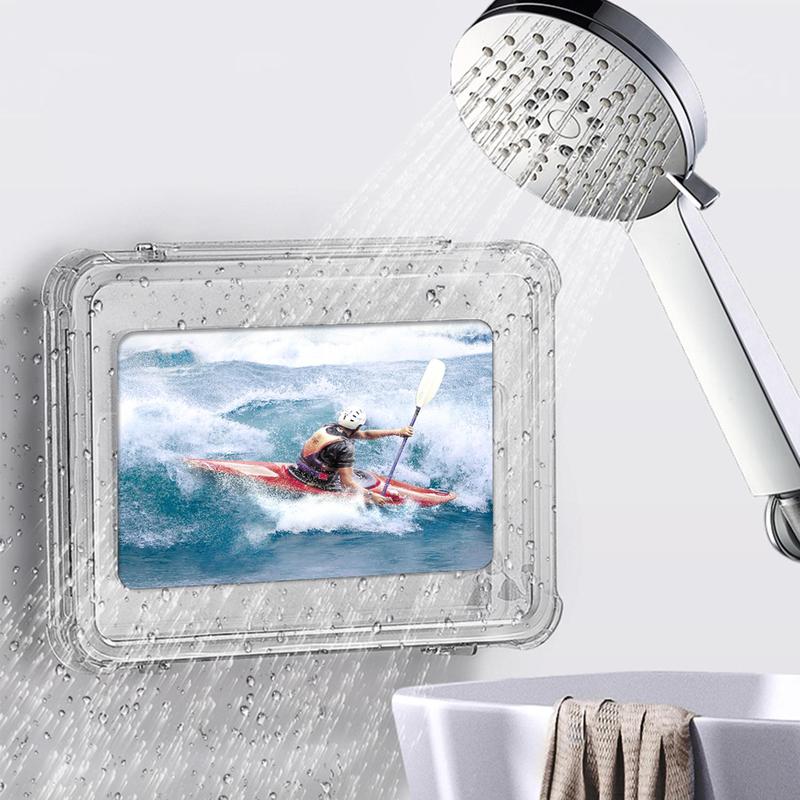 Clear Tablet Holder, Waterproof Tablet Storage Box, Rotatable Tablet Stand, Wall Mounted Tablet Holder, Tablet Accessories for Home Office 2