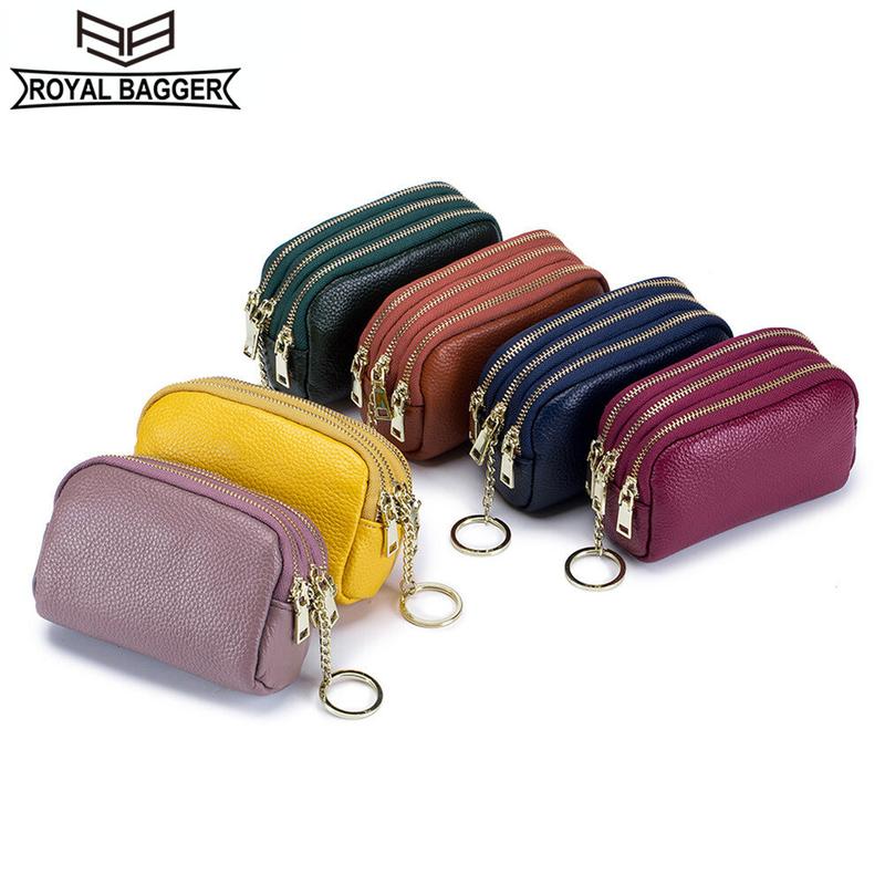 Ví ngắn, Royal Bagger, Túi tiền Xu Nhỏ Túi cầm tay cho phụ nữ, Da bò Thật, Thiết kế dễ thương, Đa chức năng, Thích hợp cho phụ nữ và trẻ em gái, có Ngăn đựng chìa khóa, Hàng mới về