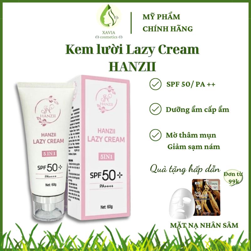 Kem lười HANZII - Kem lười Lazy Cream HANZII không gây bết dính, không lộ vân kem, SPF 50++, thay thế makeup Làm Đẹp Da Skincare Nữ Women Chăm Sóc Da