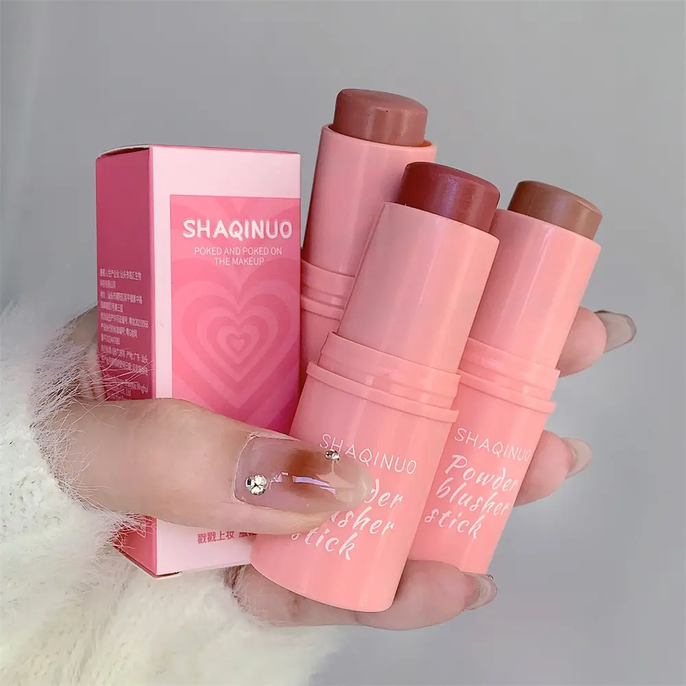 SHAQINUO Powder Blusher Stick Natural Matte Powder Mist Natural Nude Makeup Blush Contouring Powder Delicate Easy To Color