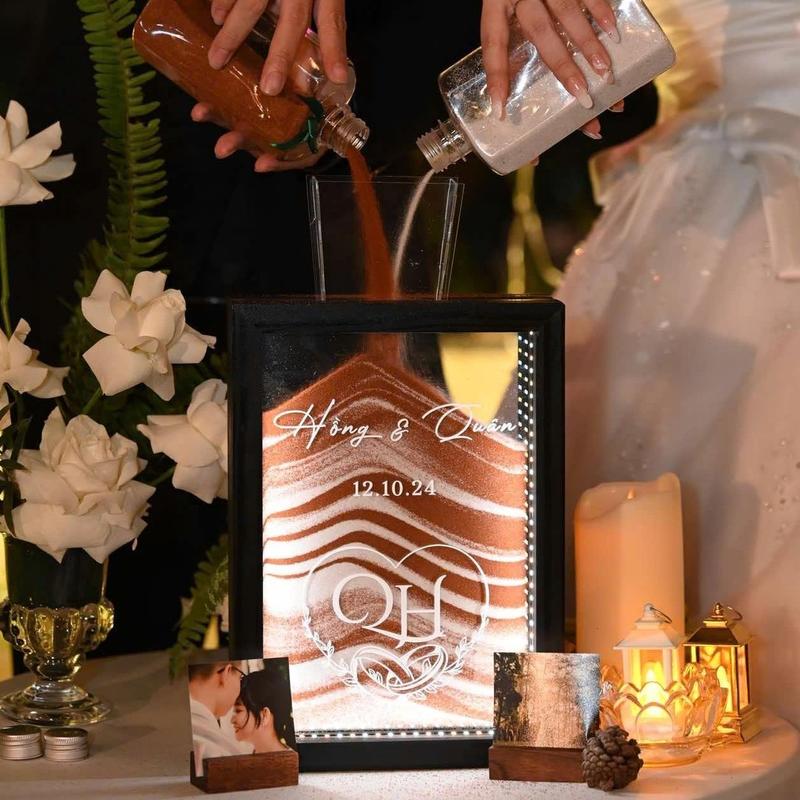 Hộp Gỗ Rót Cát Ngày Cưới Thiết Kế Theo Yêu Cầu - Dailymemint