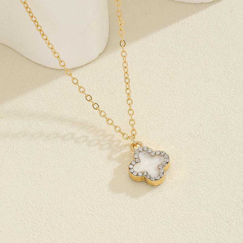 Dây chuyền cỏ bốn lá cho nữ, dây chuyền nhỏ kiểu dáng thơm, dây xích xương đòn