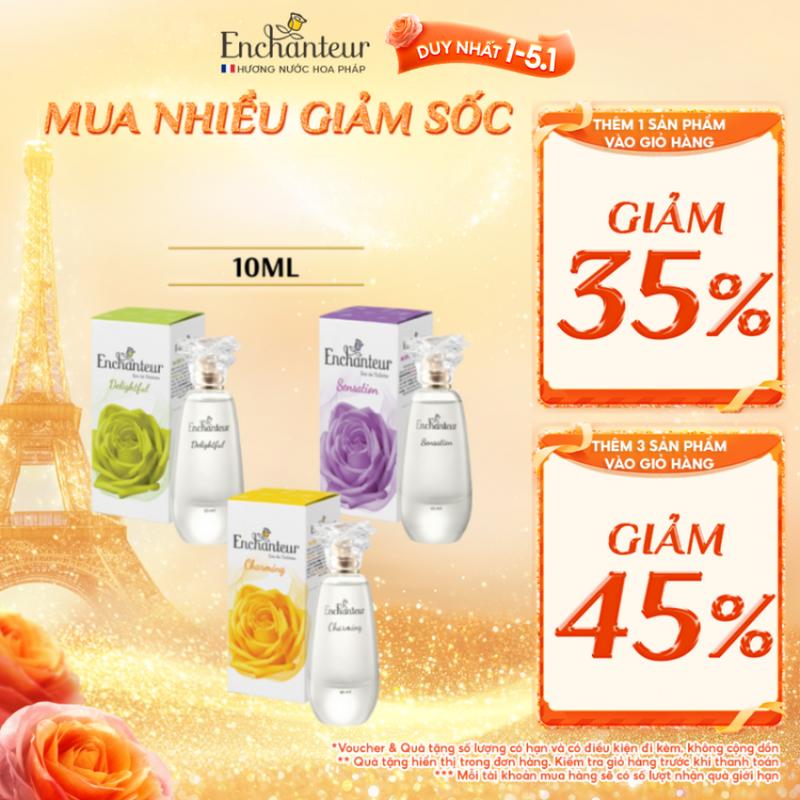 DUY NHẤT 1-5.1 MUA 3 GIẢM 45% Nước Hoa Cao Cấp Xịt Thơm Nữ Enchanteur Perfume 3 Mùi Hương Delightful Charming Sensation 10ml Chai