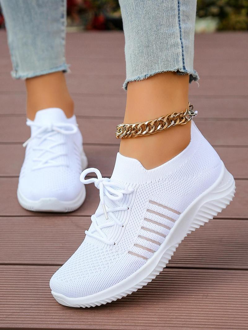 Product Introduction of Women's Fashionable Breathable Mesh Sneakers, Casual Comfortable Sports Running Shoes, All-match Round Toe Shoes for Daily Wear 2