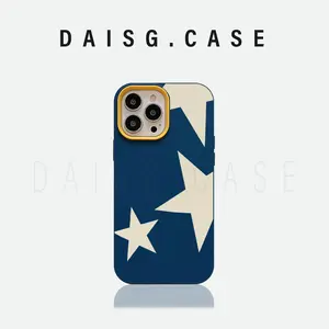 DAISG CASE mobile phone case for iPhone 11 13 12 14 15 16 Pro MAX 7 8 6 6 S Plus XR XS MAX 7Plus 8Plus SE three-in-one liquid silicone creative Cream Star Block mobile phone case