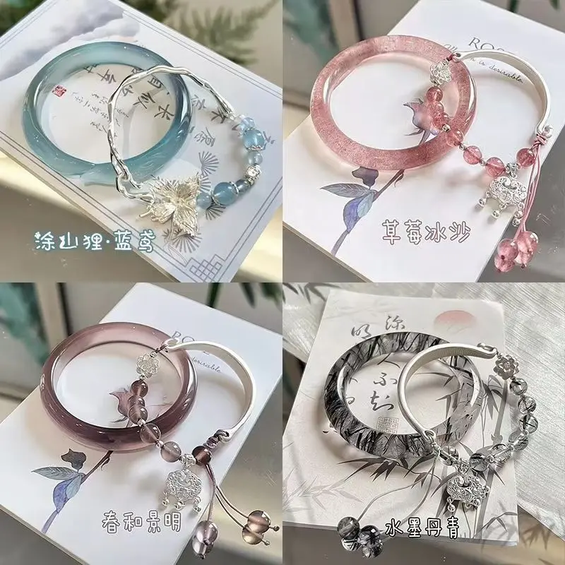 New Chinese style fox bracelet safety lock fringed bracelet women's niche popular bracelet antique cold jewelry