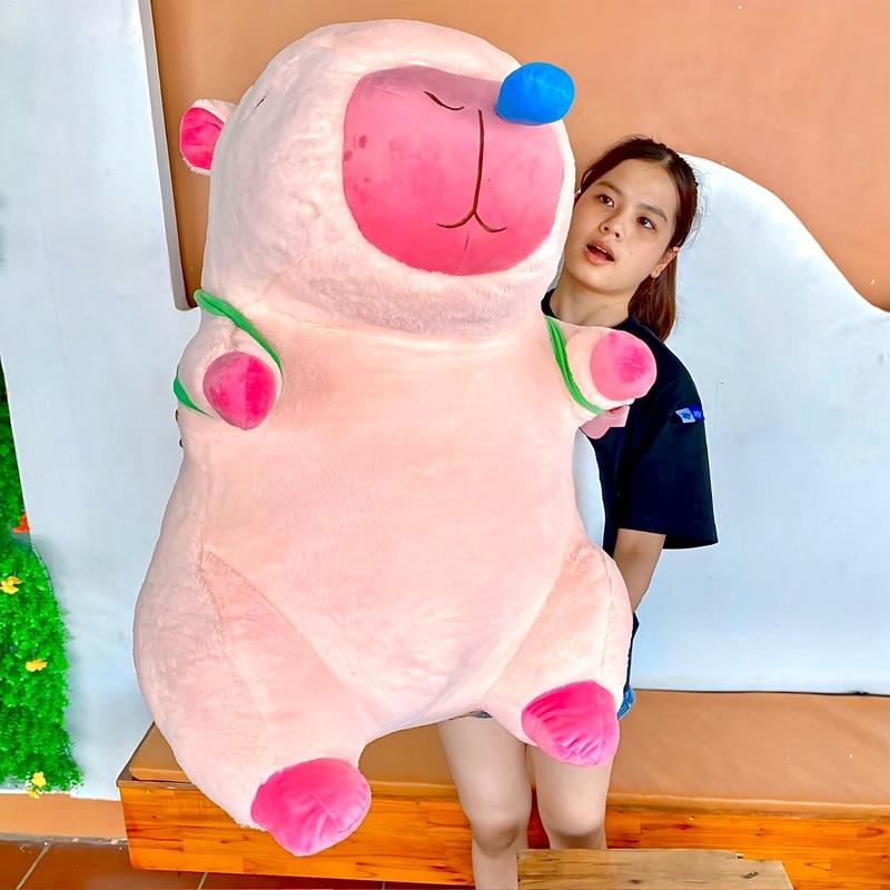 Gấu bông Chuột Lang Nước Capybara Đeo Balo Rút Mũi khổng lồ size bự Thú Bông Thú Nhồi Bông Toy Đồ Chơi