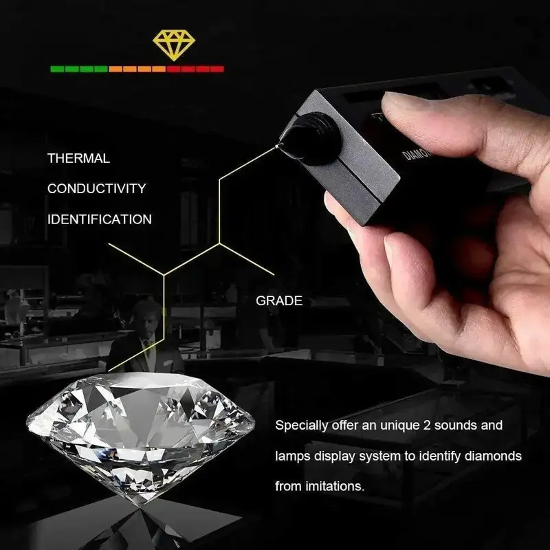 Diamond Tester, 1 Count Battery Required Diamond Testing Pen (No Battery), Thermal Conductivity Tester, Hardness Testing Tool for Jade & Gemstone 2