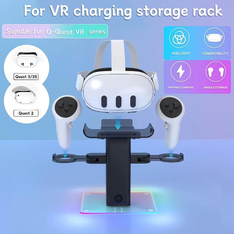 Meta Quest 3/2 Charging Dock with RGB Lights, Universal VR Controller ...