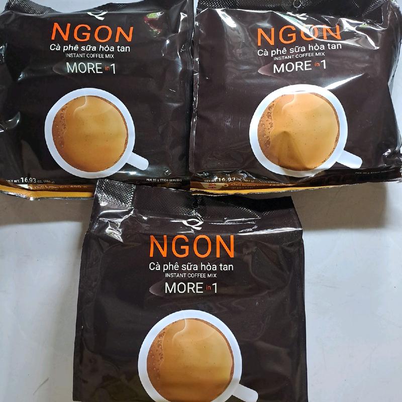 Combo 3 bịch cà phê sữa hòa tan Trần Quang Ngon mỗi bịch 480gr có 24 ống Cafe Coffee 0