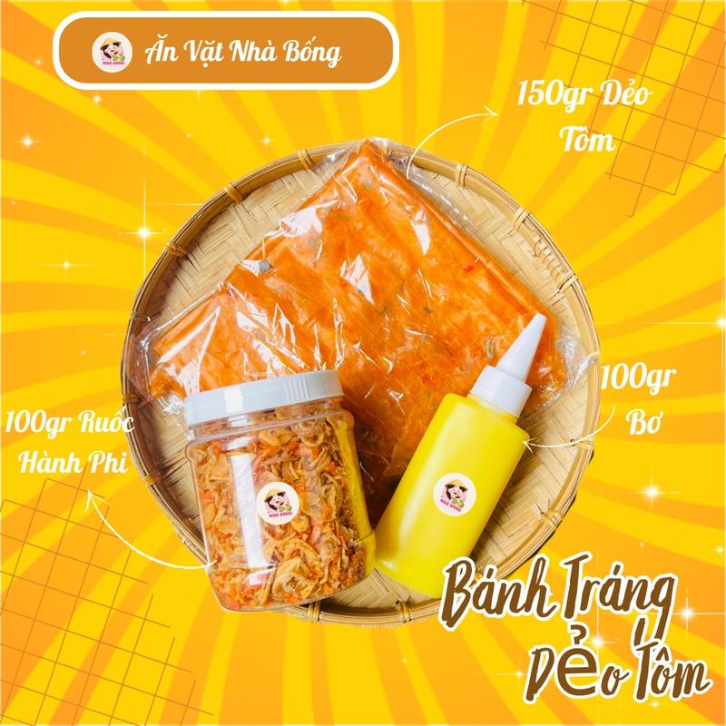 Combo Bánh Tráng Phơi Sương Dẻo Tôm Bơ Béo Siêu Ngon ,Muối Ruốc Hành Phi Food