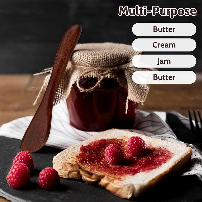 Product Introduction of 4Pcs Jam Spreader Jelly Cheese Butter Spreaders 6 Inch Wooden Condiment  Sandwich Mini Spatulas For Kitchen Stirring Mixing 13