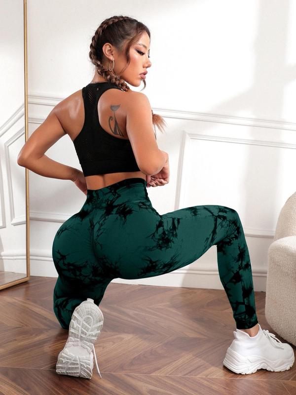 TikTok Shop Women s Tie Dye High Waist Scrunch Sports Leggings Compression Pants Casual Comfy Breathable Seamless Skinny Pants for Yoga Gym Workout Fall Outfits 2024 Fall Hip Lifting Gym Fitness Sport...