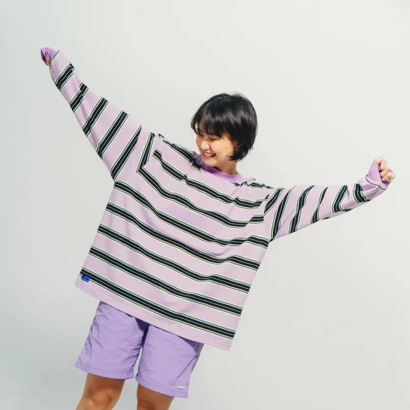 MIXMACSTIMES | YOSHIO OVERSIZE BOXY LONGSLEEVE | Kaos garis | salur anak unisex | belang polos | belang cotton combed 3