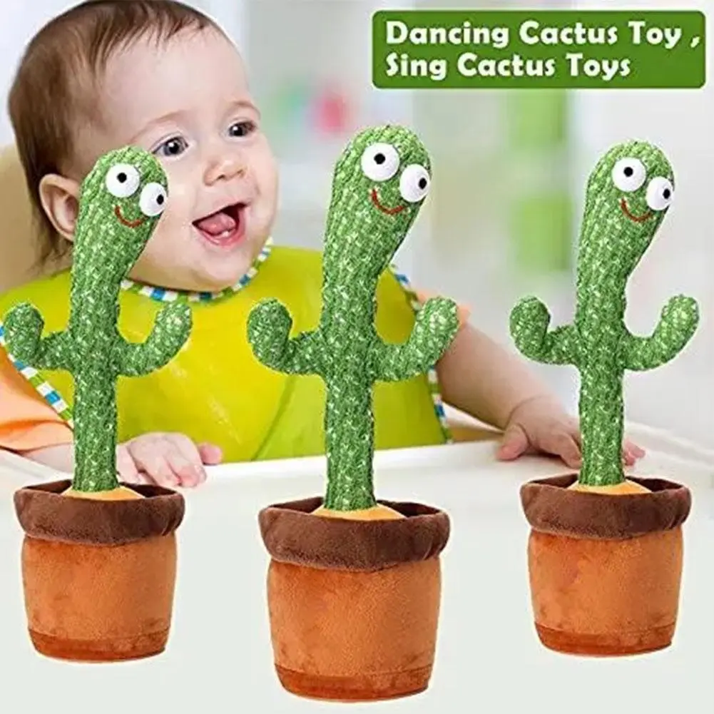 The Dancing And Writhing Cactus Can Sing, Learn To Speak, And Has Colorful Lights As A Funny Gift For Children.