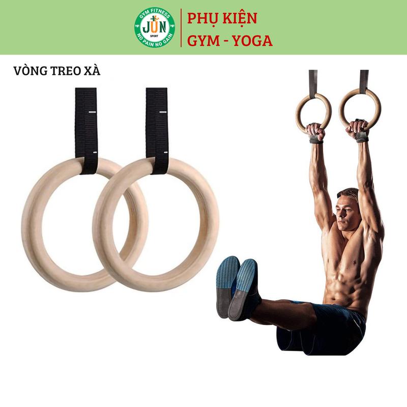 Vòng treo xà gỗ Bạch Dương 2021 to 32mm dây bản 38mm chuẩn Quốc Tế Vòng xà gymnastic rings Xà Đơn
