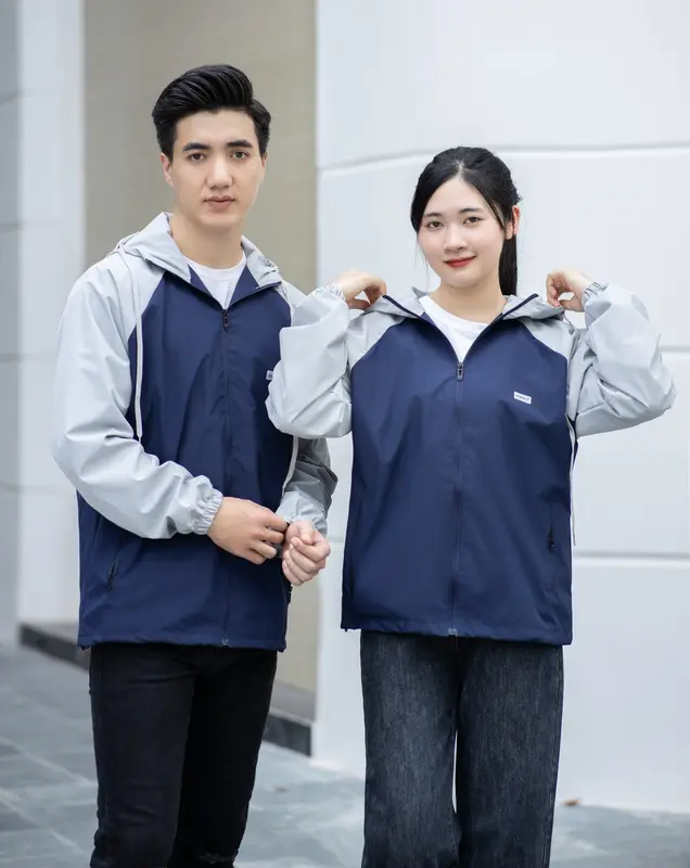 Áo khoác gió nam nữ, áo gió nam phối màu thời trang, chống nước cản gió Raglan Menswear Baggy 2