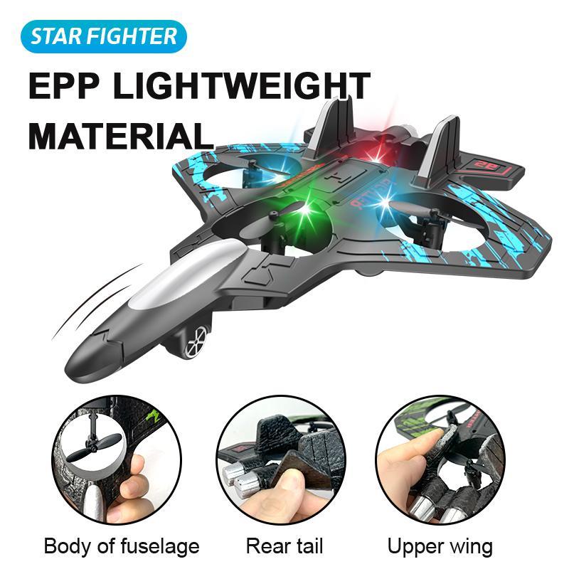 Product Introduction of Remote Control Airplane, 1 Count 4-axis Drone with Remote Control, Foam Glider, Gravity Sliding Airplane, Outdoor Electric Remote Control Toys for Christmas & Birthday Gift, Gift for Boyfriend, Men's Gift 5