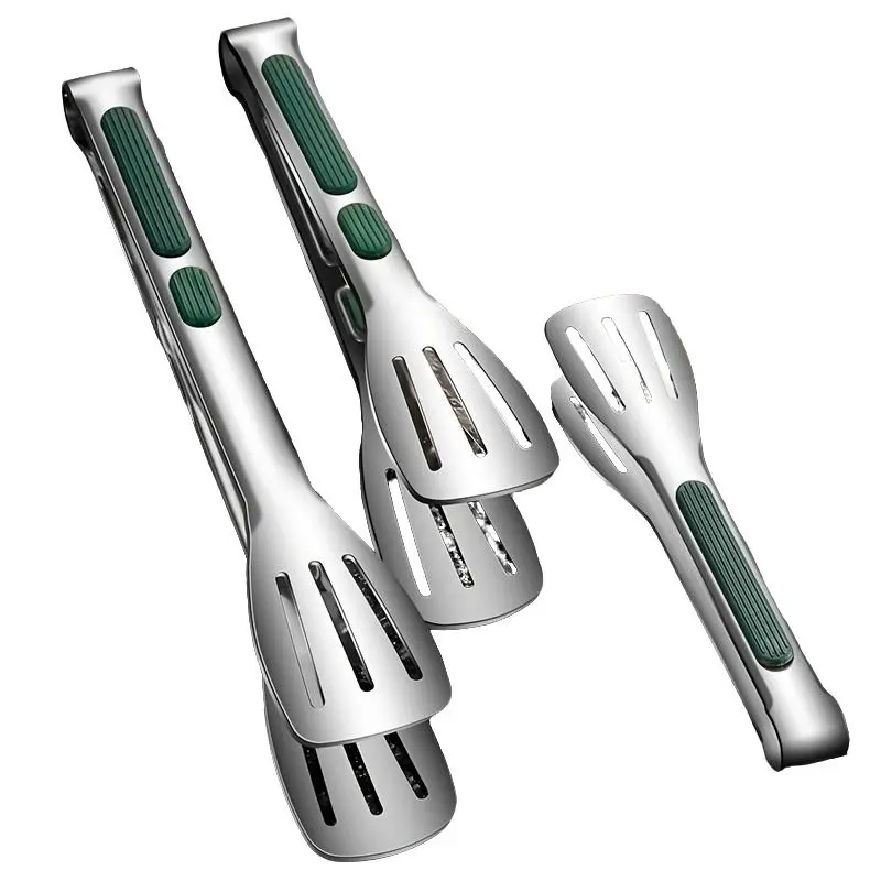 Modern Stainless Steel Food Tongs, 1/2 Counts Non-slip Barbecue Tongs, Salad Bread Meat Fruit Tongs, Modern Cooking Grill Utensils for Home, Kitchen, Outdoor, Picnic