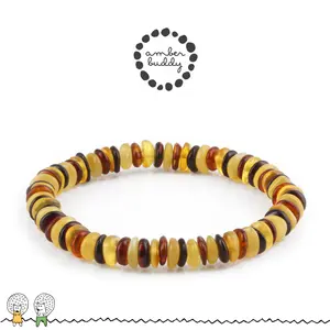 Amber Buddy | BLE238 Gelang Amber Dewasa 18 cm Elastis. Edisi Terbatas