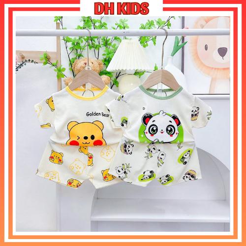 [ B2 ] Combo 5 Bộ quần áo cộc tay thun tăm lạnh thấm hút mồ hôi tốt, phối họa tiết LỚN dễ thương dành cho bé trai bé gái - DH KIDS