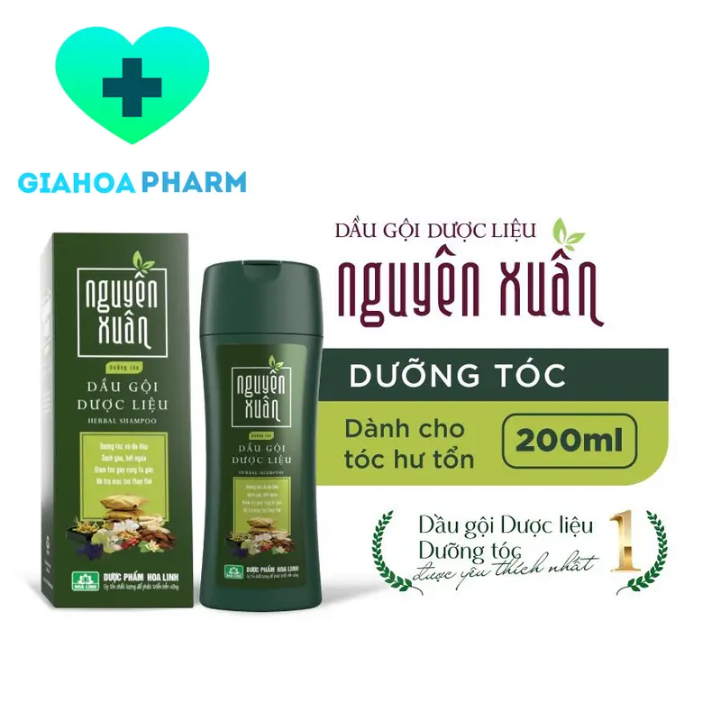 Dầu gội dược liệu Nguyên Xuân - Chai 200ml (Không vòi) - Giúp giảm gàu, ngứa, bết, rụng tóc, dưỡng tóc 4