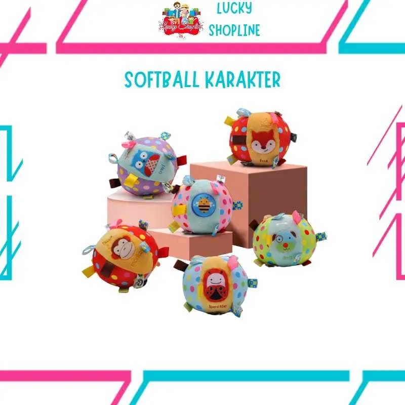 [BIG SALE] Softball Karakter Bola Mainan Bayi Baby 0