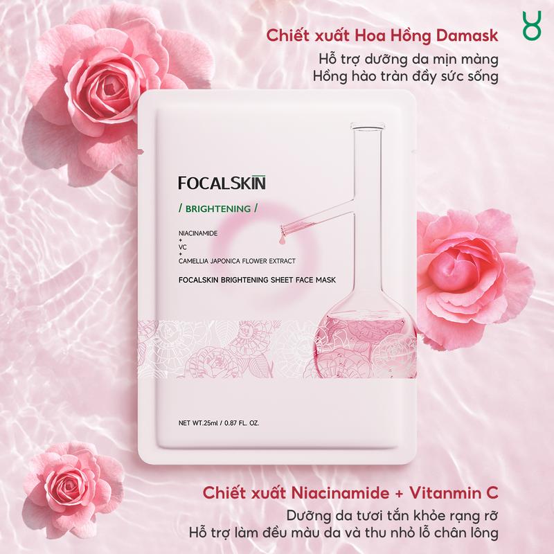 【CHỈ LIVESTREAM 【DEAL 1K FOCALSKIN Mặt Nạ BrightBoost hỗ trợ dưỡng da tươi tắn Làm Đẹp Da Mask 1 Miếng