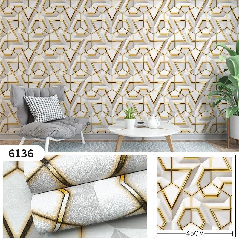 Wallpaper Dinding Motif Kubus 3d 45cm x 9m 2