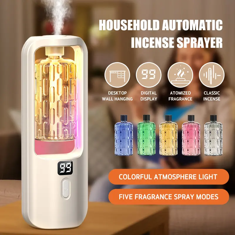 Aroma Diffuser Automatic humidifiers Aromatherapy machine Essential oil Digital display Night light Rechargeable Fragrance oil Diffuser Machine Wall-mounted/desktop Home decoration