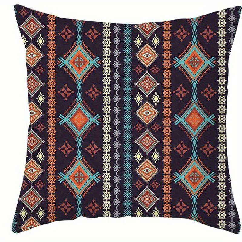 Product Introduction of Boho Style Geometric Pattern Cushion Cover, 4 Counts/set Square Throw Pillow Cover, Household Decoration Supplies for Home Living Room Bedroom 3