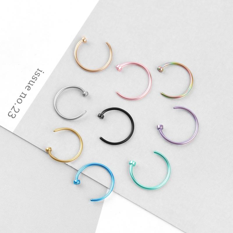 Product Introduction of Stainless Steel Personality No-Punch Lip Ring C-Shaped Non-Piercing Fake Lip Stud Unisex Nose Ring Ear Clip Lip Clip Piercing Jewelry 3
