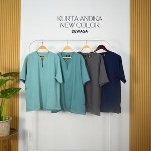 NEW COLOR READY STOCK KURTA ANDIKA DEWASA/KURTA LELAKI/KURTA MURAH Pastel Butang Clothing Lengan Pendek