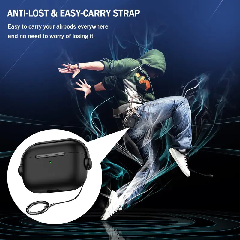 Earphone Case for Airpods Pro (2nd/1st Gen, 2023/2022/2019) with Secure Lock, Music Headset Earphone Protective Case Cover Compatible with Airpods Pro 2/Pro 4