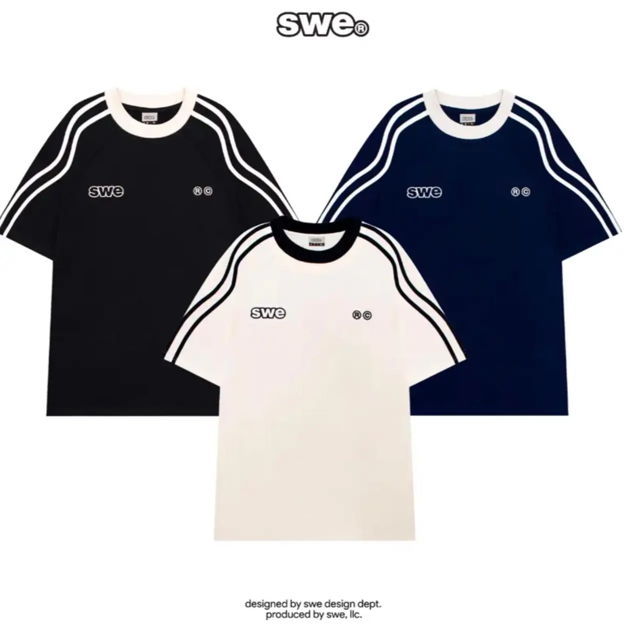 Áo thun SWE WAVE LINES TEE 3 màu Đen / Kem / Navy