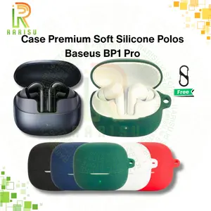 Case Kompatibel Untuk Baseus BP1 Pro Soft Silicone Casing Cover Silicone Protective Tws + Carabiner Rarisuid