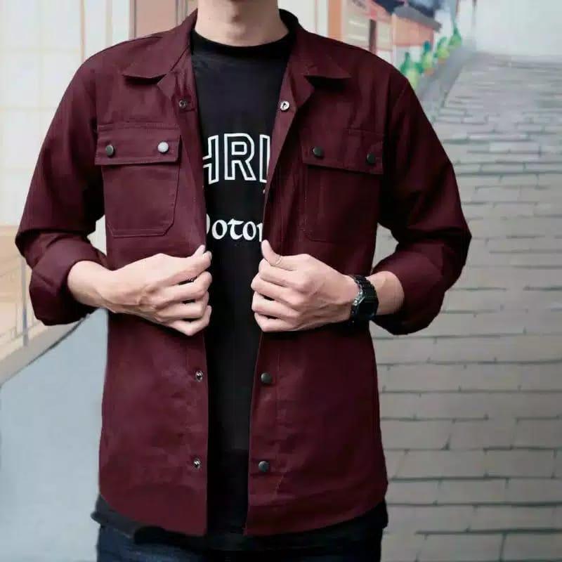 Baju Jaket Kemeja Premium Unisex  Pria Wanita Size M L XL dan XXL 4