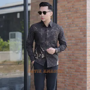Kemeja Batik Pria Lengan Panjang Modern SLIMFIT Kasual Furing Katun Motif ARTOMORO