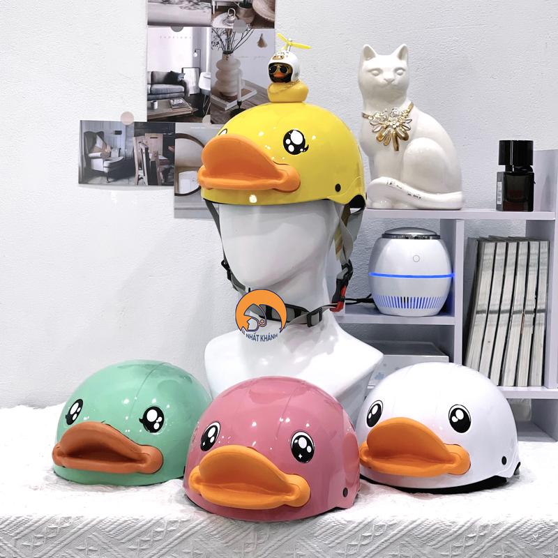 Mũ bảo hiểm Vịt 3D lớn loại tốt (Vòng đầu 52cm-59cm) - Lòng ép, dây khoá chất lượng - Phụ Kiện Mỏ Cao Su