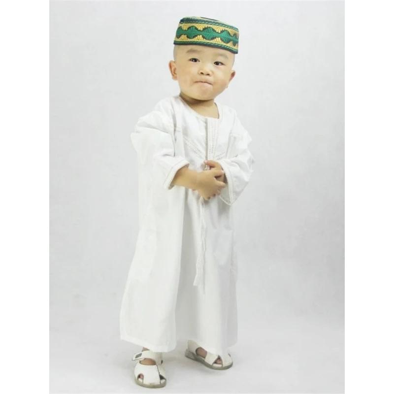 Eid Ramadan Kids Jubba Thobe Muslim Clothing Islamic Abaya Dubai Kaftan Mubarak Prayer Toddler 1-3 Years Old Boys Robes 70-100CM 1