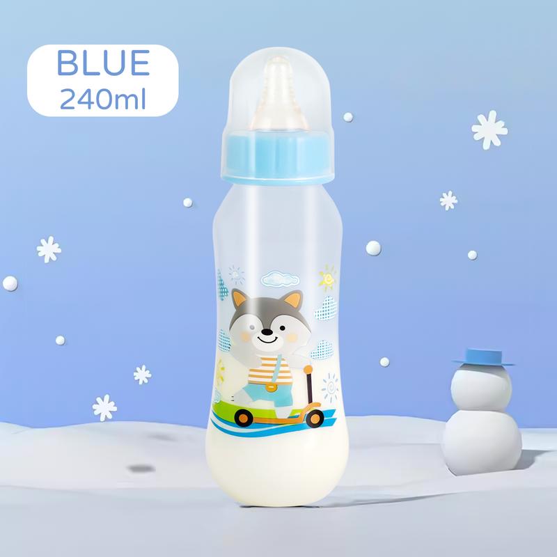 250ml newborn food grade pp baby bottle, cute cartoon  baby bottle ，anti-drop and anti-leakage and anti-choking baby  bottle, baby bottle with super soft pacifier , without straw 6